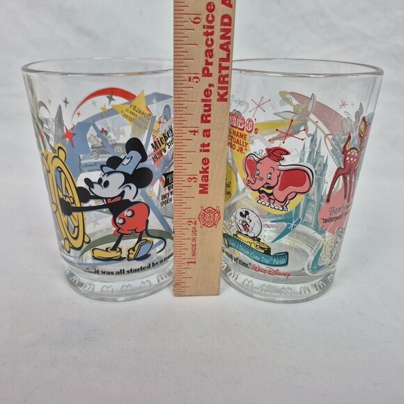 McDonald's Disney 100th Anniversary Glasses (Set of 2) 5" EXCELLENT CONDITION!!! - Picture 7 of 8